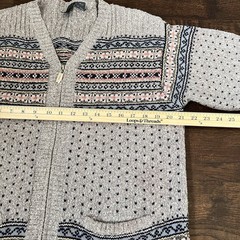 VTG LIZ Wear Med 90s Y2K GRANDMACORE COTTAGECORE CARDIGAN SWEATER Zip Fair Isle