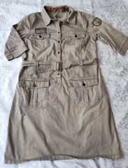 VTG Red Jeans NYC Premium Vintage Comfort Dress Size XXL Military Style Belted