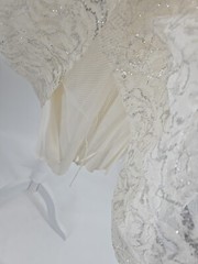 1950s Cupcake Puffy Mini Wedding Dress, Prom , Silver, *broken Metal Zipper XS