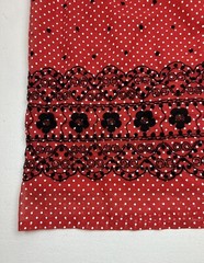 Vtg Mod Maxi Dress The Kollection Red/White Swiss Polka Dot See Measurements