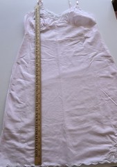 Sears Size 38 Bias Cut Cotton Blend Pink Slip Nightie Lingerie Delicate Lace