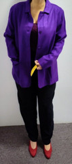 VTG 90’s Nordstrom Essential Elements Women Purple Rayon 3 Button Blazer : XL