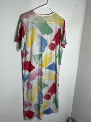 CLOVIS RUFFIN Saks 5th Ave 70s Art Sketch Print Shirt Dress VTG Stranger Things