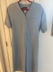 Vintage EJM Dress Womens 12 Maxi Dress Sky Blue