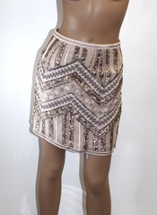 by Anthropologie Vintage Sequened Textured Mini Skirt Size 0