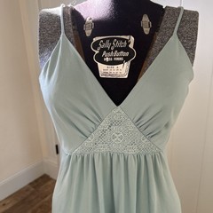 Vintage 1970’s Vicky Vaughn Blue Spaghetti Strap Dress With Waist Tie Jacket
