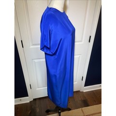 NWT Vintage 90s Liz Claiborne Silk Midi Dress Short Sleeves Shift Size 14 Petite