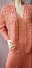 2PC Crochet Maxi Sweater Dress Cardigan Sweater Picardo Knits Tea Wedding Garden