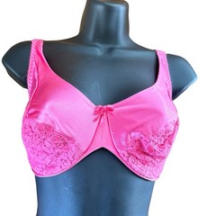 Vtg Maidenform Rendezvous Bra 34DD Shiny Satin Second Skin Lace Underwire ILGWU
