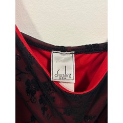 Chesley Red/Black Floral Slip Dress Women’s XL Vintage Y2K Evening Cocktail