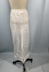 Vintage Half Slip SIZE SMALL white long LENGTH 36″ formal slit SNIP-IT 60s 70s