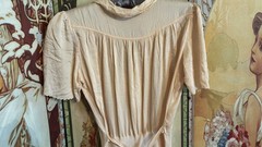 Antique 1920S/30’s Silk Lounge Gown Puff Sleeves Bias Cut Silhouette Small