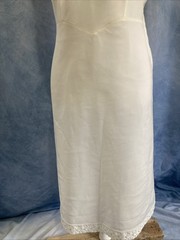 Vtg 50s 60s Barbizon Ariel Tafredda Full Slip White Taffeta Side Zip Fits XS/S