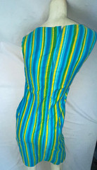 VTG 60 70S WOMENS BUTTERFLY STRIPE HIPPY TRIPPY CRAZY DISCO MOD GOGO MINI DRESS