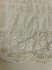 Vintage Antique Tiered Cotton Muslin Slip Skirt Pin Tucks Embroidered Lace