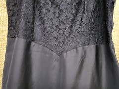 VINTAGE WOMENS BARBIZON BLACK TAFREDDA LACE GOWN SLIP SZ 14.5 VGC
