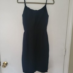Vtg 1960s Black Crepe Cocktail Dress Beaded Straps XS ILGWU Mid-century Glam