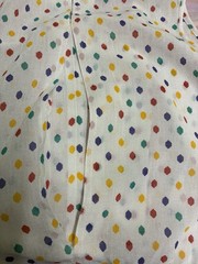 Vintage Women’s Top Sleeveless Blouse White Rainbow Harlequin Sheer 60s Mod Sz S