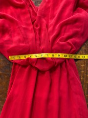Vintage Fuchsia Wayne Clark Alone Marelle Sheer Sleeve Knee Length 80’s Dress 8