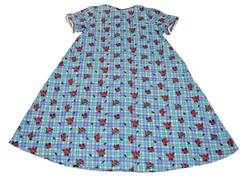 Vintage House Dress Nightgown Fundamentals Size L 90s Country Roses Blue Plaid