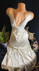 Vtg Silky Frosted Nightie Dress Nightgown Negligee Gown Silky Soft Dress S