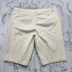 Vintage 90s Basic Editions Shorts Womens 14 Tan Khaki Stretch Cotton Slim Chino