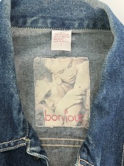 Vintage 80s Jean Jacket Bonjour Jeans Blue Denim Women Large Retro 1980s