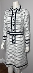 Vintage 1960s Custom Made Polka Dot Dress with Belt – Mod Jackie O Style