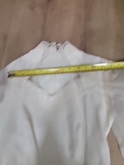 VTG’70s JCPENNEY Off White Organza/Prairie Pioneer Wedding Dress/Long Sleeve
