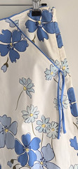 Willi Smith Women’s Blue Floral Print Skirt Scalloped Hem Sz 8 Cotton Blend W36