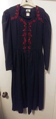 New 80’s Vintage Embroidered Bedazzled Western Collection Dress Size 16 Cowgirl