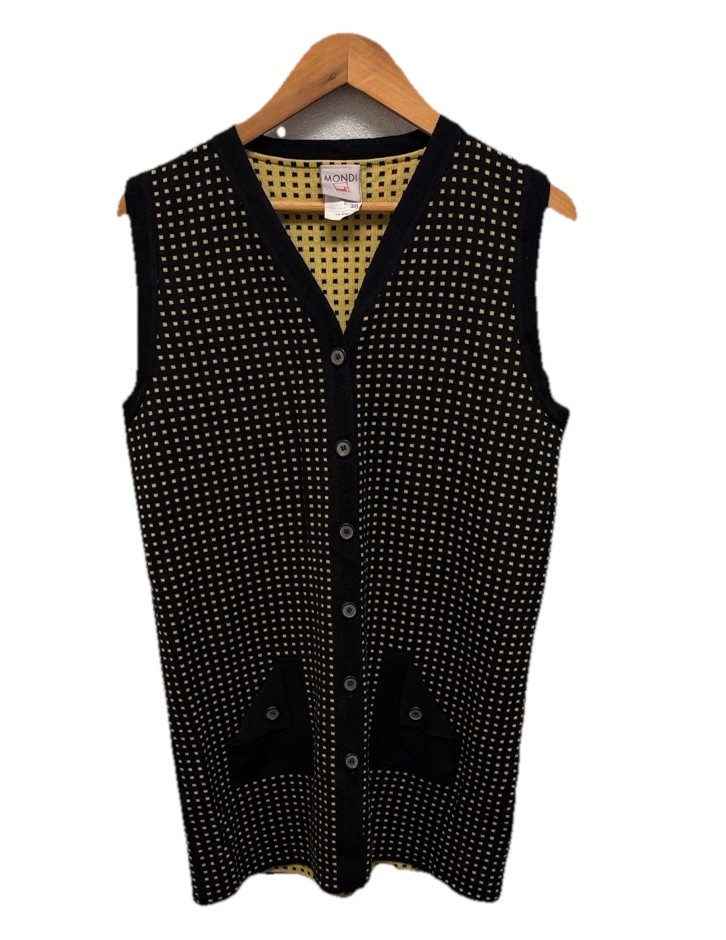 MONDI Vintage Artsy WOOL Sleeveless Sweater Vest 90s Y2K Academia Size 38 Fall