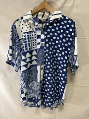 VTG Peter Popovitch Button Down Shirt Abstract Textile Sz L/xl V5419