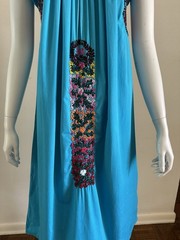 1970s San Antonino Oaxacan Huipil Dress Cotton Hand Embroidered Mexico S VTG