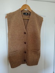 Vintage 90s Wool Knit Sweater Vest Jonathan Stewart Made in Hong Kong Small