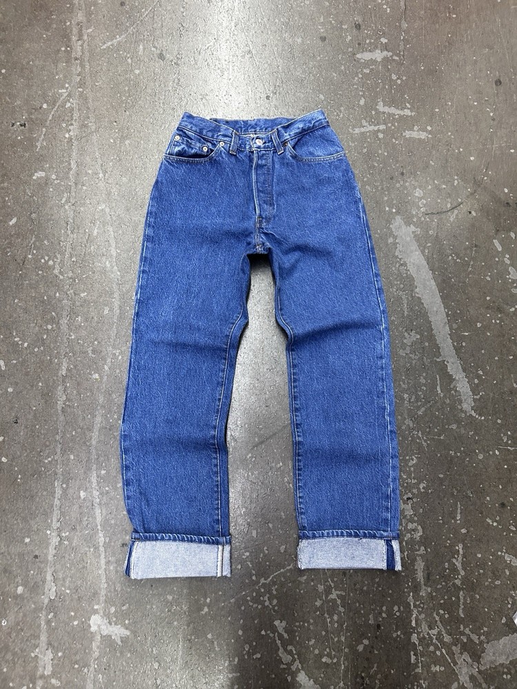 Vintage 90s Levis 501 Women Jeans Made in USA High Rise Button Fly 26501 28×32