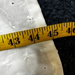 Vintage Ariel Robe Medium White Eyelet Snap Front Ruffle 1/2 Sleeve Lightweight