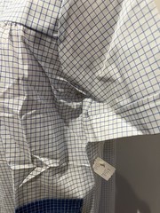 VTG 60s KATZ BLUE CHECK SNAP FRONT ROBE HOUSE COAT DUSTER -NWT-MED