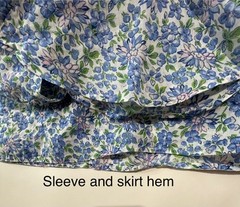 VTG 40s Day Dress White W/Blue Pink Floral Print 100% Cotton 36 Waist (Many Flaw