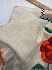 Hand Embroidered Colorful Floral Hippie Boho 70’s Mexican Caftan Dress Sz S SEE