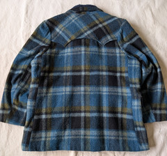 Pioneer Wear Vintage 70s 80 Women’s Blue Plaid Wool Mohair Blend Overcoat 18 USA
