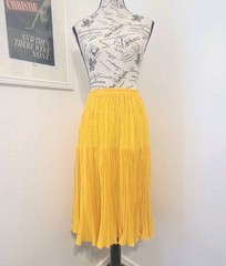 Vintage Howard Wolf Broomstick Skirt Midi Length Canary Yellow 29″ Waist USA