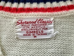 Vtg Gimbels Sherwood Classics Sweater Vest Size M/Striped/Acrylic/Taiwan**READ**