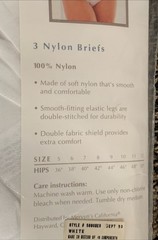 Vintage Mervyn’s Partners Intimates 100% Nylon Brief Panties-NOS 3 Pack-Size 7