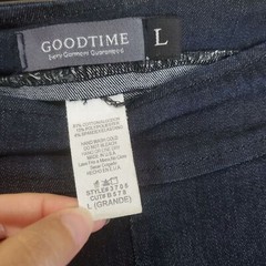 VNTG GOODTIME Womens Jeans SZ 32 Crackerjack Button Front Blue Nautical Sailor