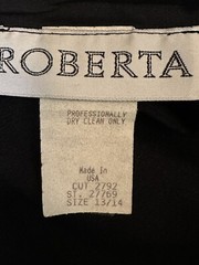 Vtg 90’s Roberta Little Black Dress Sz 13/14 Off Shoulder Scalloped Pretty Woman