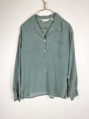 Vintage Casual Corner Sz L 100% Silk Poplin Minimalist Shirt Versatile Timeless