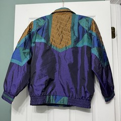 Vintage Active Stuff Geometric Colorful Windbreaker Jacket Size S