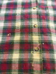 VTG 1990s Cabin Creek Plaid Flannel Shirt Green Pink Petite M Corduroy Collar