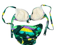Vtg 60’s 70’s MOD Swimsuit Bikini Accentuette 2Kini Push Up Bra Fully Lined